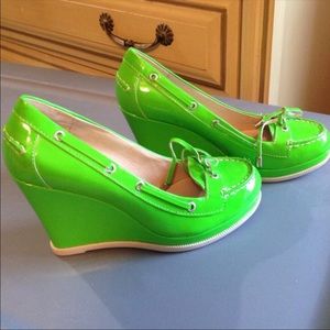 New Sperry Jefrey Wedge. Lime green.